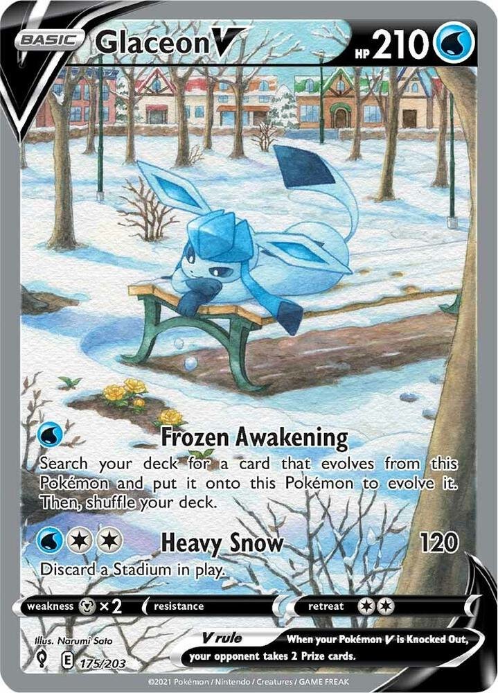 Glaceon V (Alternate Full Art) - 175/203 - SWSH07: Evolving Skies (SWSH07) (NM)