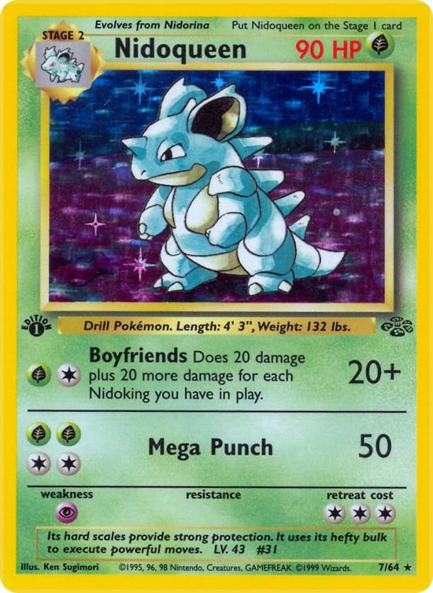 Nidoqueen (7) (Unlimited Holofoil) - 07/64 - Jungle (JU) (HP)