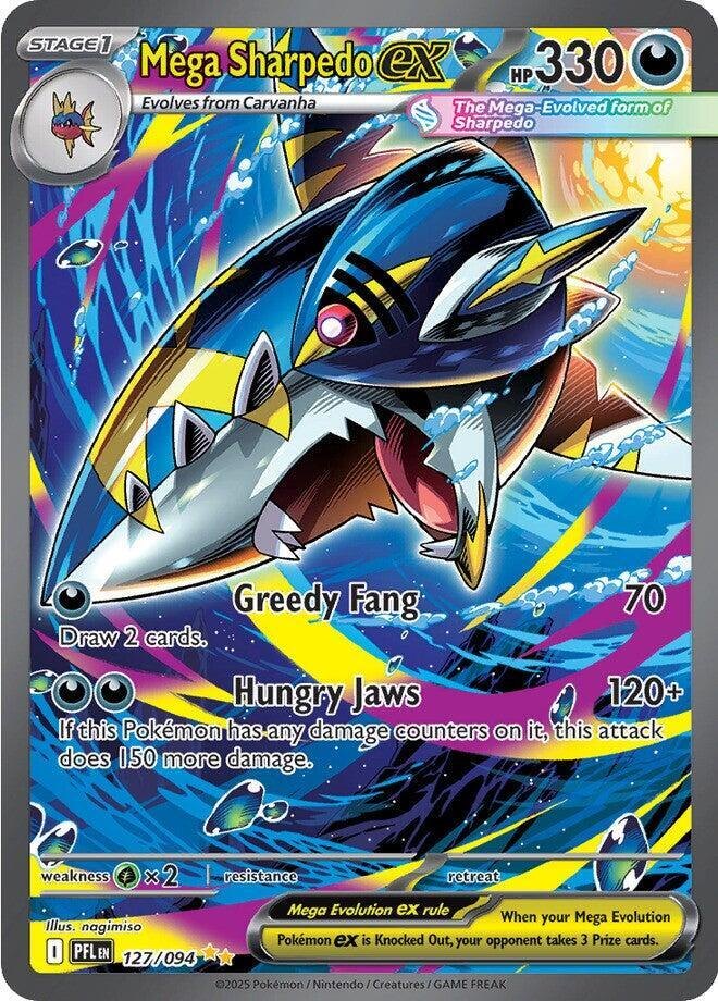 Mega Sharpedo ex - 127/094 - ME02: Phantasmal Flames (PFL) (NM)