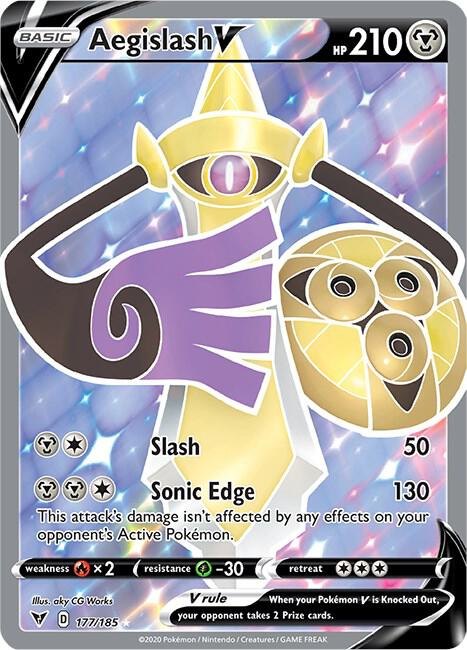 Aegislash V (Full Art) - 177/185 - SWSH04: Vivid Voltage (SWSH04) (NM)