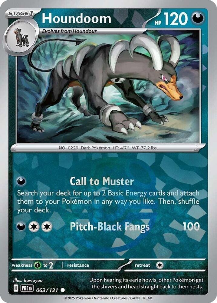 Houndoom (Master Ball Pattern) - 063/131 - SV: Prismatic Evolutions (PRE) (NM)