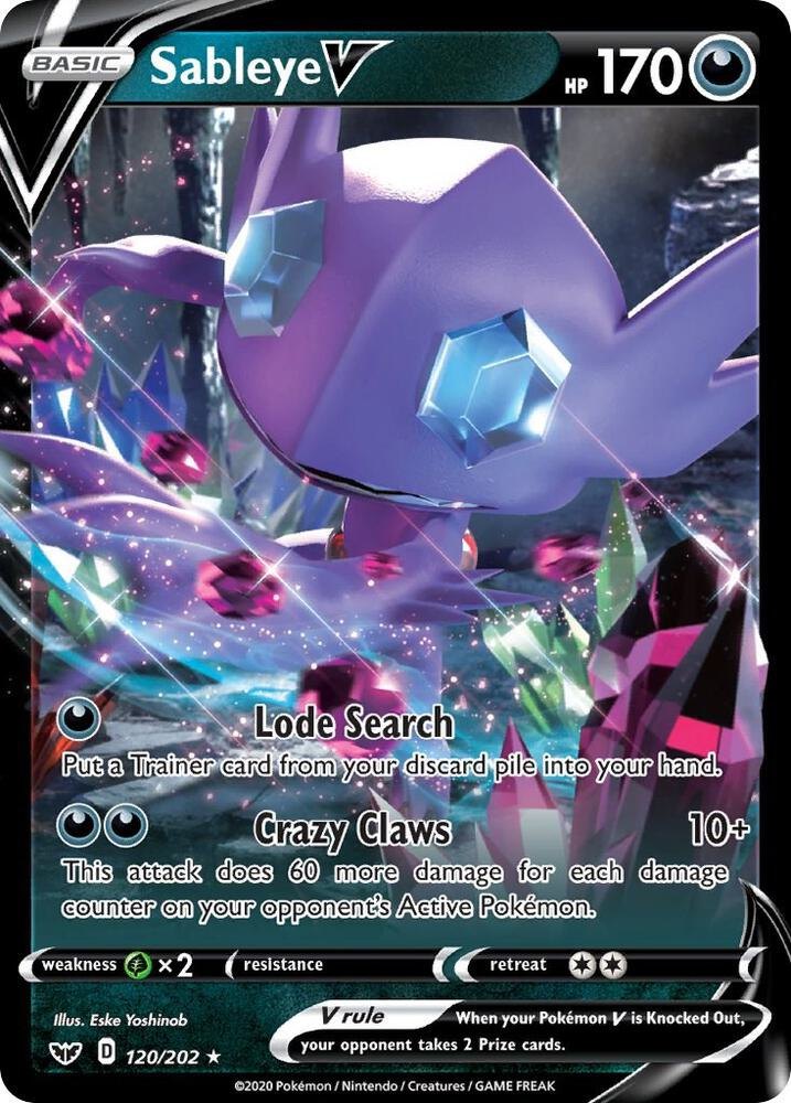 Sableye V - 120/202 - SWSH01: Sword & Shield Base Set (SWSH01) (NM)