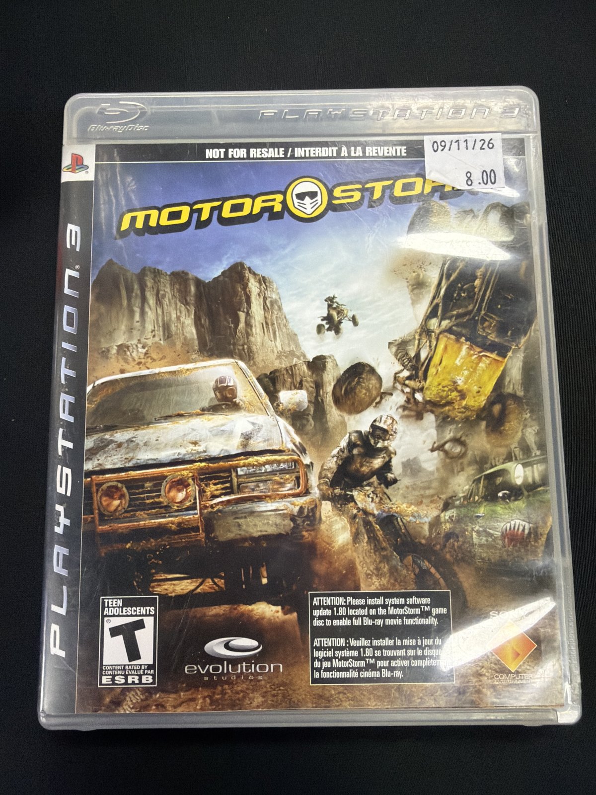 MotorStorm Not for Resale PS3 — PlayStation 3