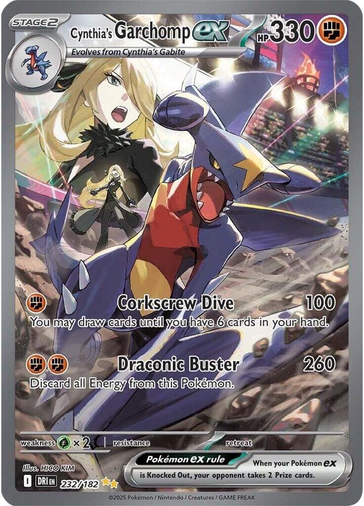 Cynthia's Garchomp ex - 232/182 - SV10: Destined Rivals (DRI) (NM)