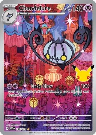 Chandelure - 137/128 - ME: 30th Celebration (30C) (NM)