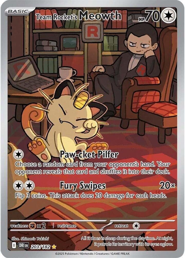 Team Rocket's Meowth - 203/182 - SV10: Destined Rivals (DRI) (NM)