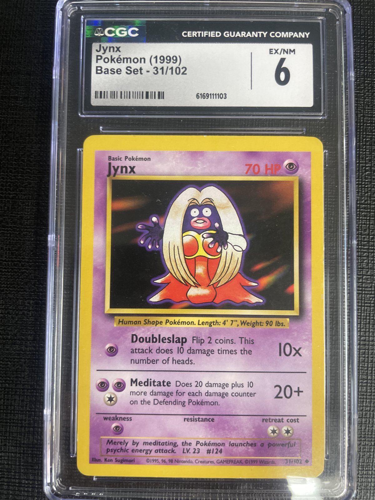 Jynx Pokemon(1999) Base Set-31/102 CGC-6 ex/nm