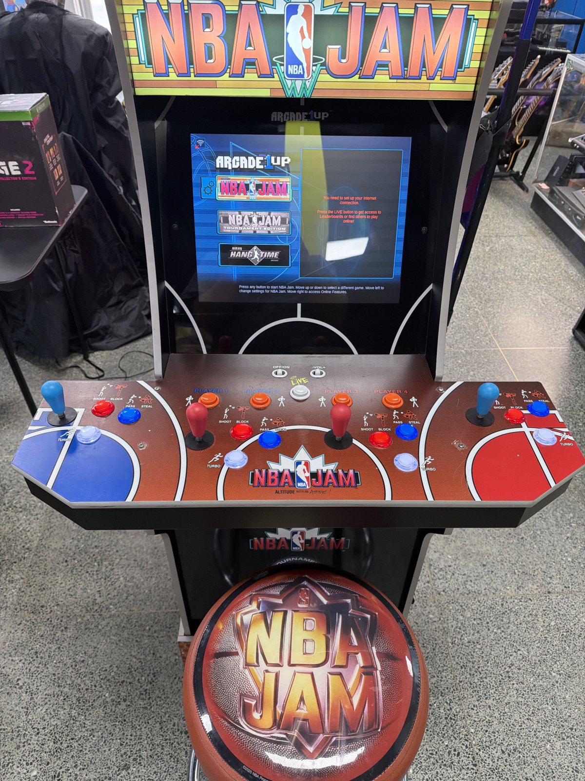 Arcade one up NBA Jam W/ riser and stool