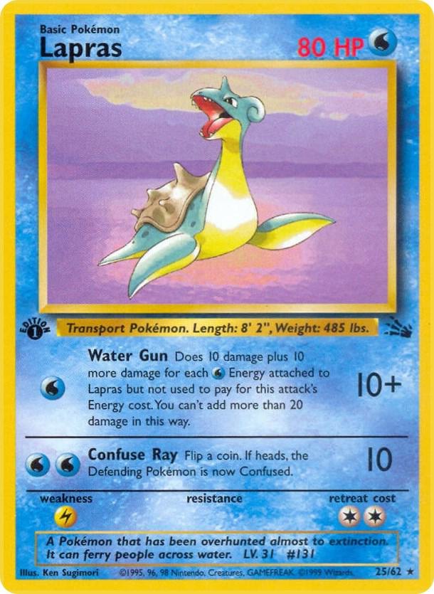 Lapras (25) (1st Edition) - 25/62 - Fossil (FO) (NM)