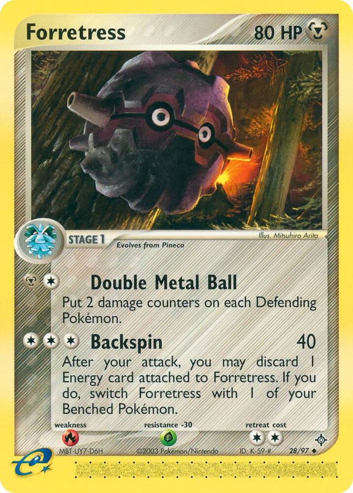 Forretress (Reverse Holofoil) - 28/97 - EX Dragon (DR) (NM)