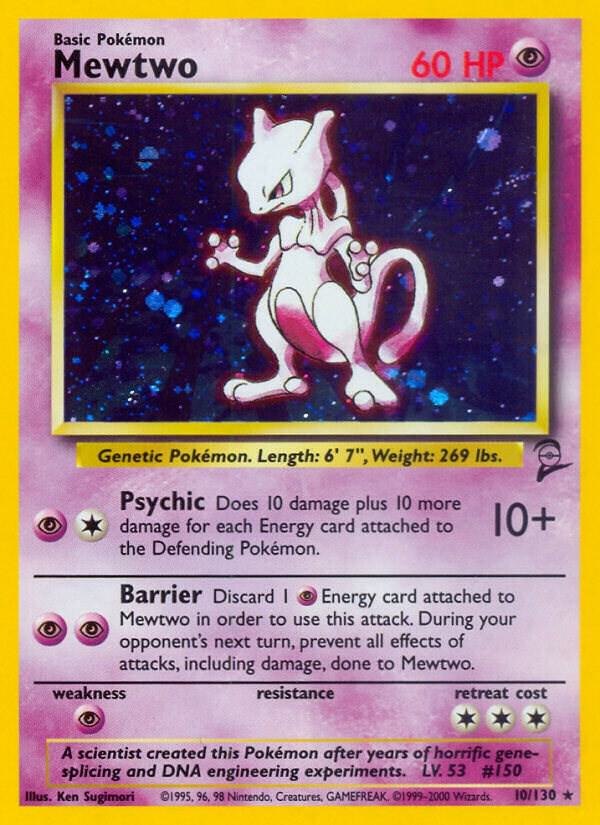 Mewtwo - 010/130 - Base Set 2 (BS2) (NM)