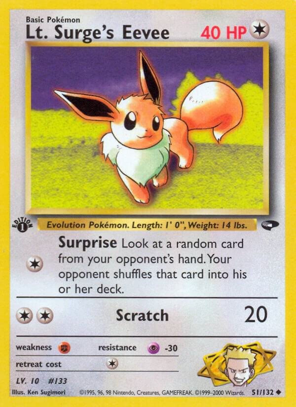 Lt. Surge's Eevee (Unlimited) - 051/132 - Gym Challenge (G2) (NM)