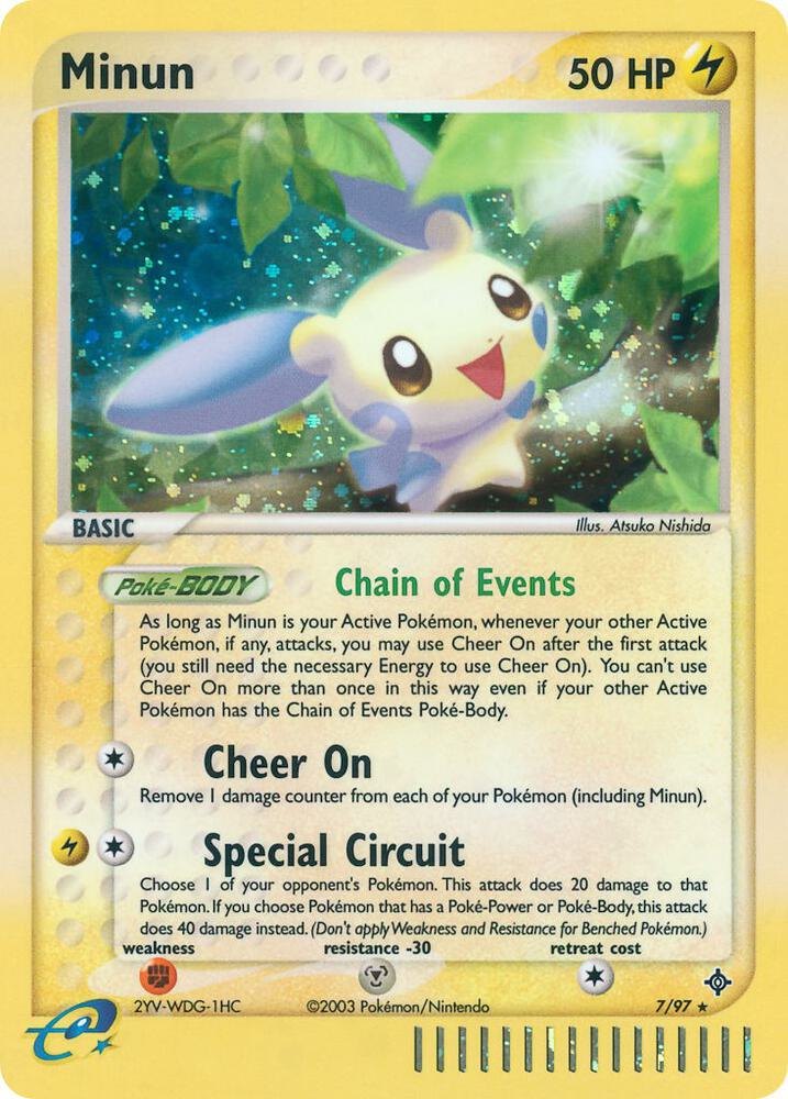 Minun (Reverse Holofoil) - 7/97 - EX Dragon (DR) (NM)