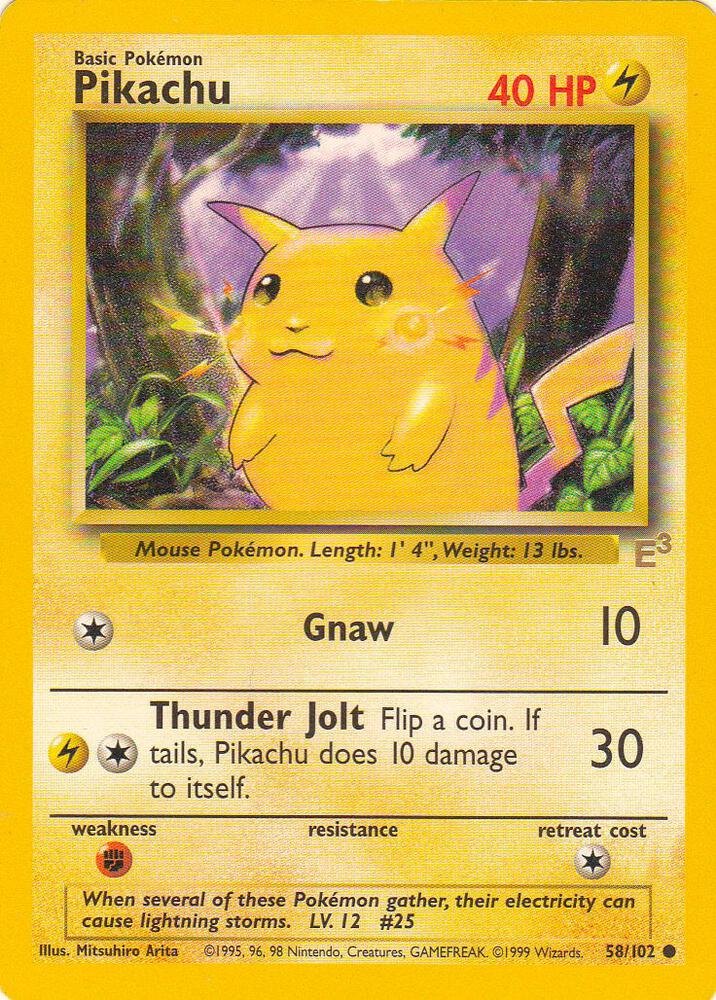 Pikachu - 58/102 (E3 Stamped) - 058/102 - Miscellaneous Cards & Products (MCAP) (NM)