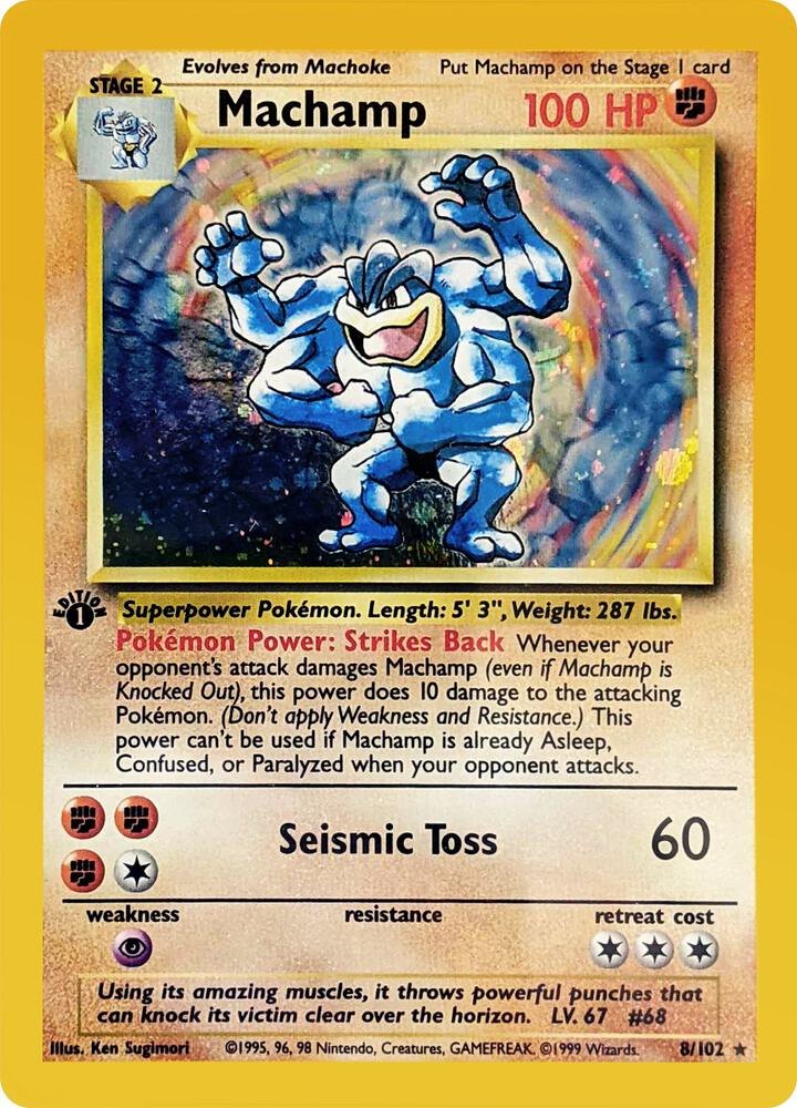 Machamp (1st Edition Holofoil) - 008/102 - Deck Exclusives (PR) (NM)